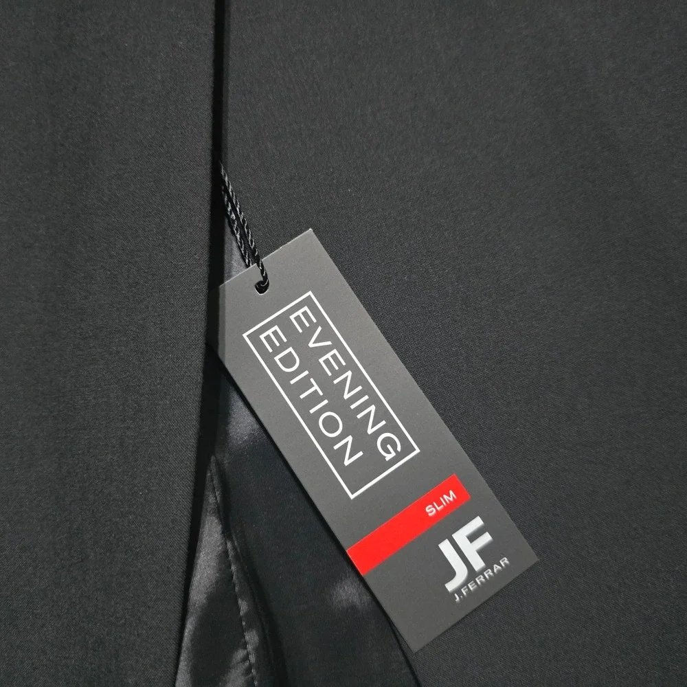 J.Ferrar Tuxedo Jacket Mens 42L Black Slim Fit Evening Edition Peak Lapel Blazer